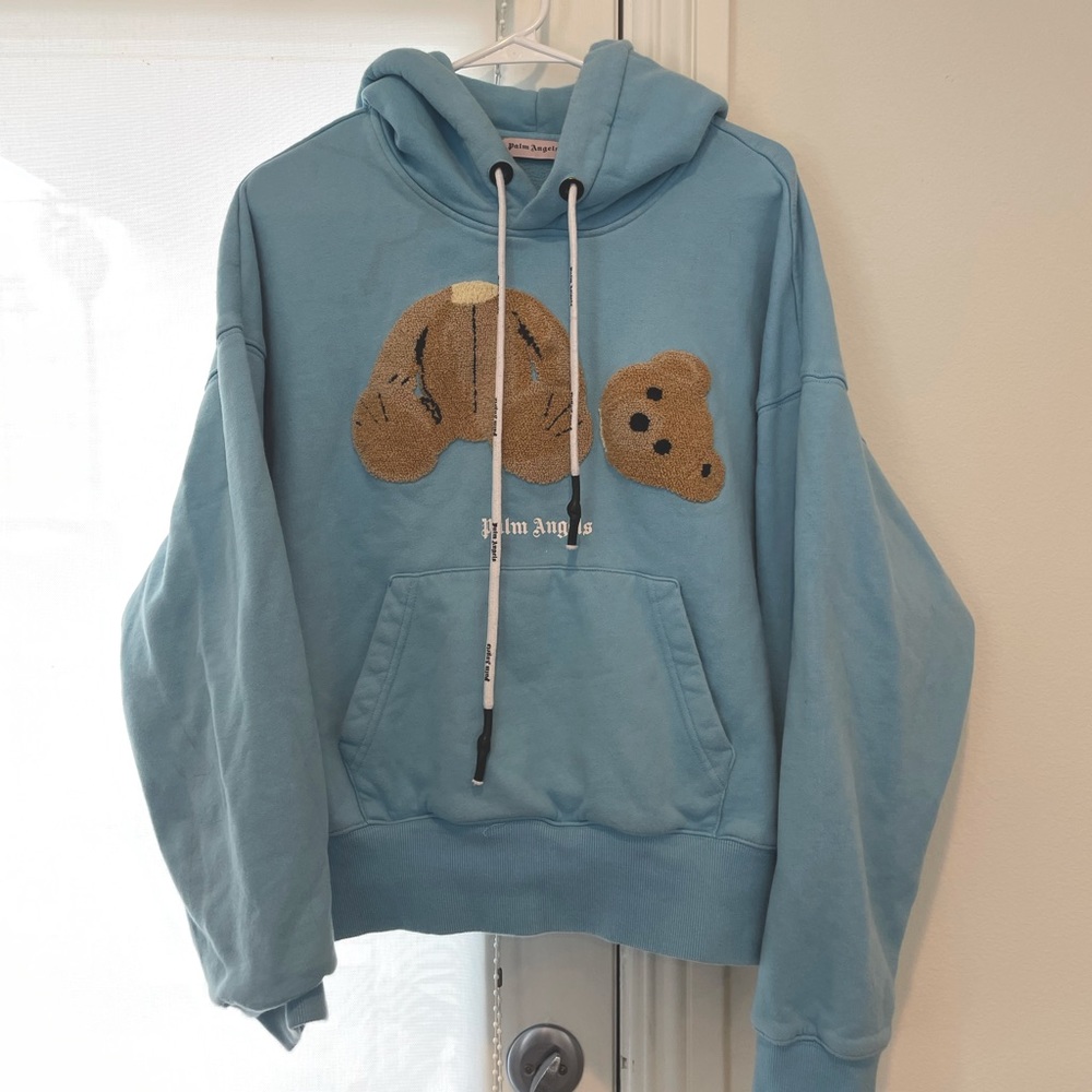 Palm Angeles Bear Hoodie Blue Women Size M